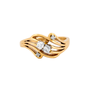 Split-Shank Gold & Diamond Ring