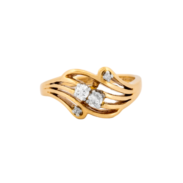 Split-Shank Gold & Diamond Ring