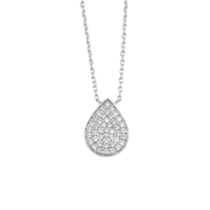 Diamond Pear-Shaped Cluster Necklace