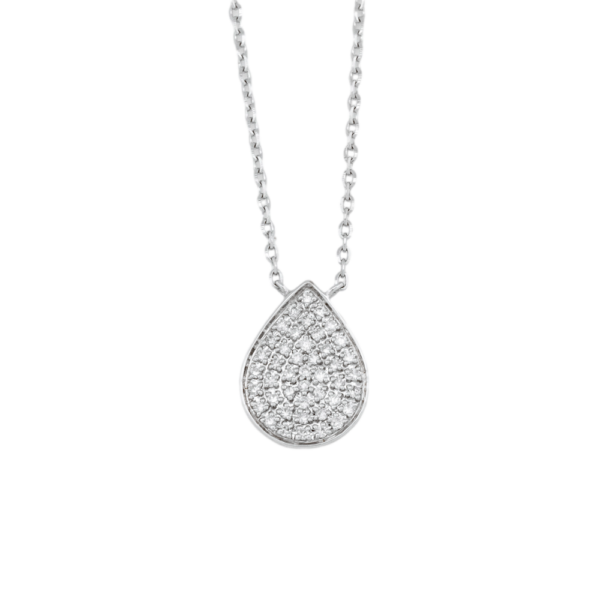 Diamond Pear-Shaped Cluster Necklace