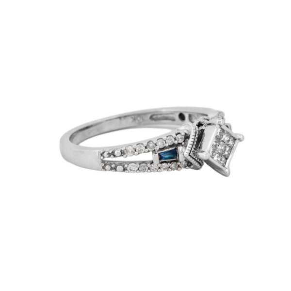 Invisible-Set Diamond & Sapphire Ring