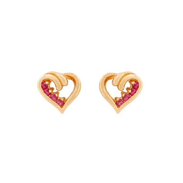 Red Spinel Heart Earrings