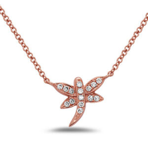 Rose Gold Diamond Dragonfly Necklace