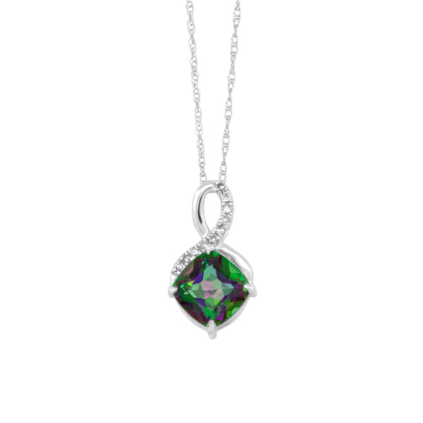 Mystic Topaz & Diamond Necklace