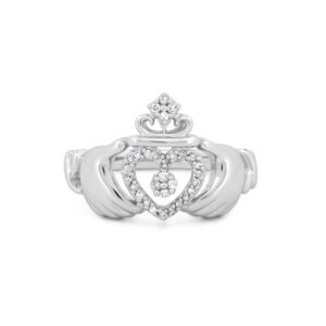 Sterling & Diamond Claddagh Ring