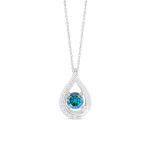 White Gold & Blue Diamond Necklace