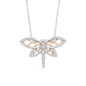 Sterling & Rose Gold Dragonfly Necklace