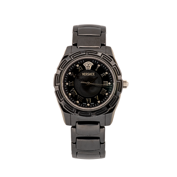 Versace Black Ceramic & Diamond Watch