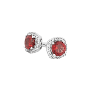 Sterling Garnet Studs