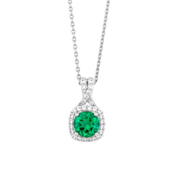 Sterling Emerald Necklace