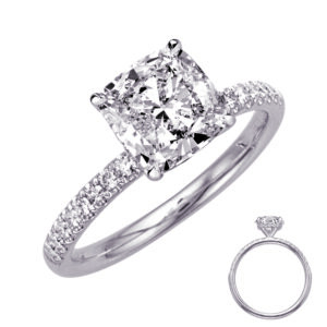 Lab-Grown Cushion Diamond Engagement Ring