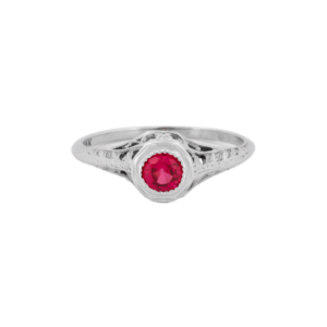 Antique Ruby Solitaire Ring