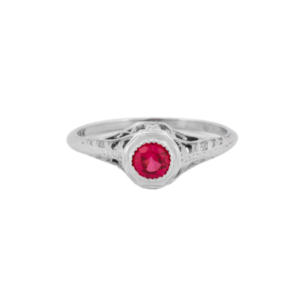 Antique Ruby Solitaire Ring