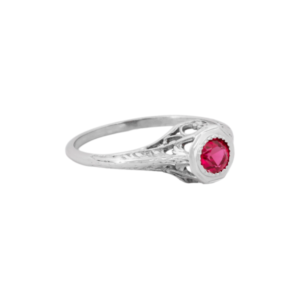 Antique Ruby Solitaire Ring