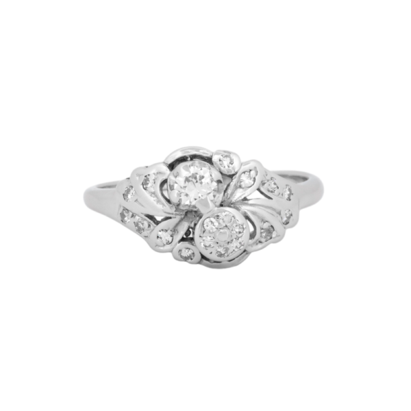 Floral Diamond Cluster Ring