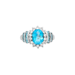 Gemstone & Diamond Cluster Ring
