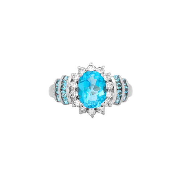 Gemstone & Diamond Cluster Ring