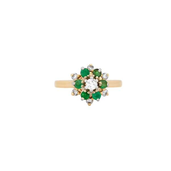 Emerald & Diamond Cluster Ring