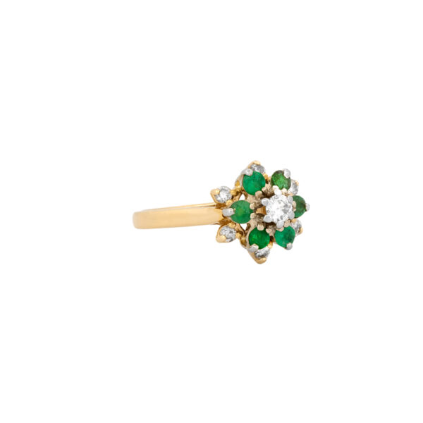 Emerald & Diamond Cluster Ring