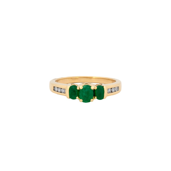 Emerald & Diamond Trinity Ring