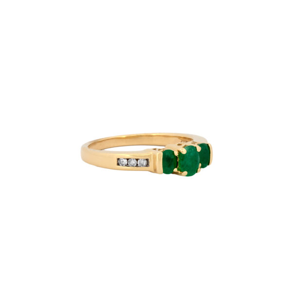 Emerald & Diamond Trinity Ring