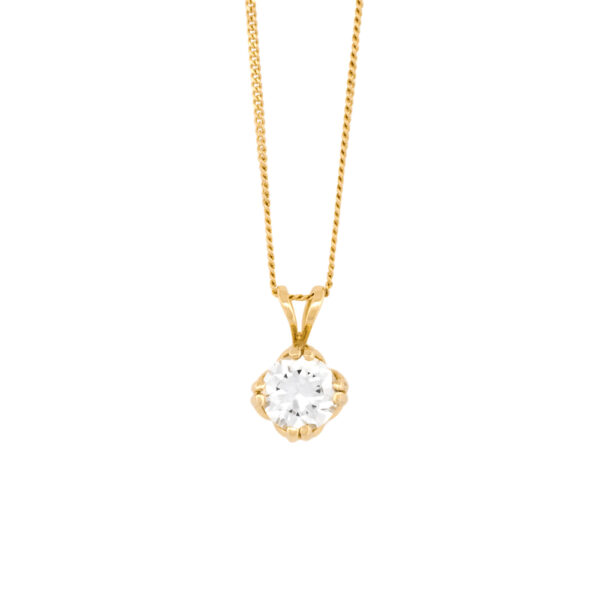 14k Gold CZ Necklace