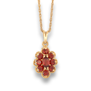 Vibrant Garnet Cluster Necklace