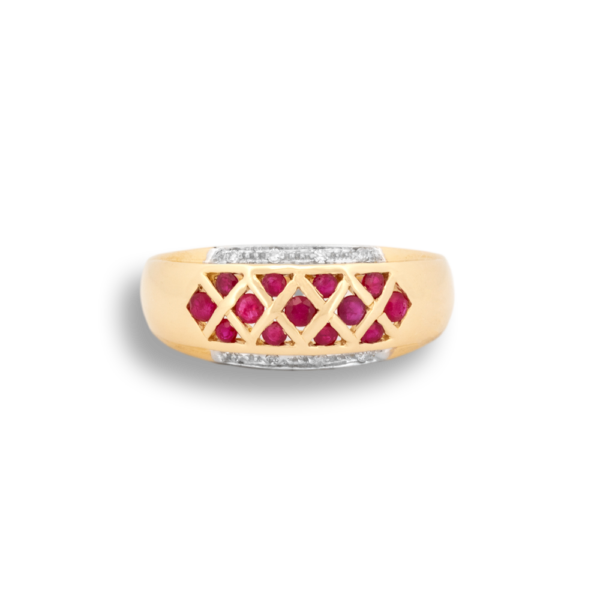 Ruby & Diamond Lattice Ring