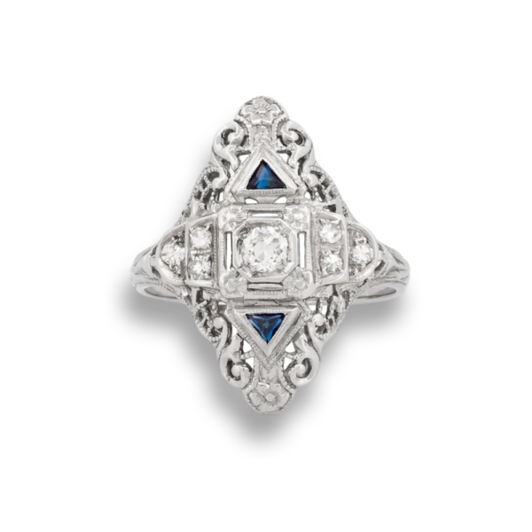 Art Deco Sapphire & Diamond Ring