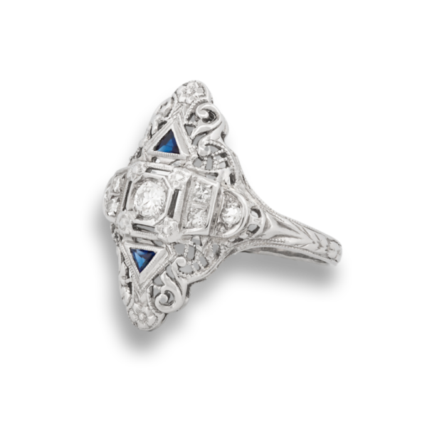 Art Deco Sapphire & Diamond Ring