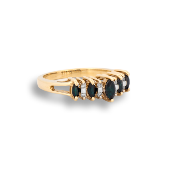 Sapphire & Diamond Staircase Ring