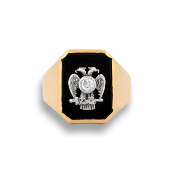 Diamond & Onyx Eagle Ring