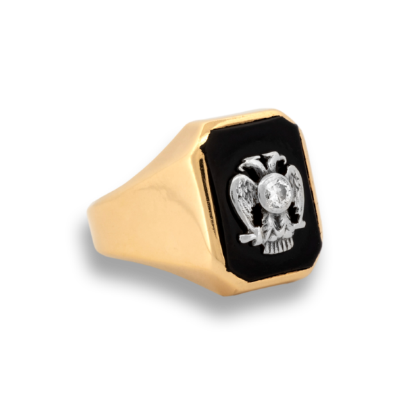 Diamond & Onyx Eagle Ring