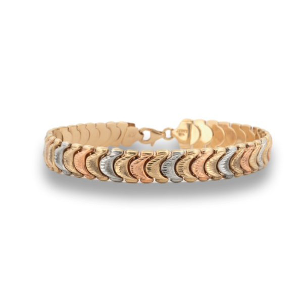 Tri-Gold Link Bracelet