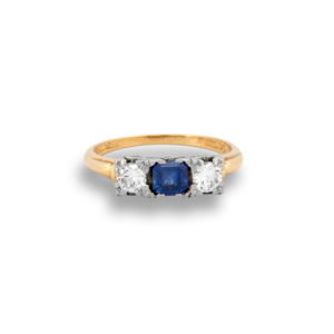 Sapphire & Diamond Trinity Ring