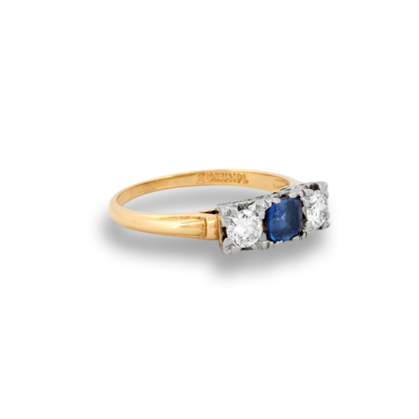 Sapphire & Diamond Trinity Ring