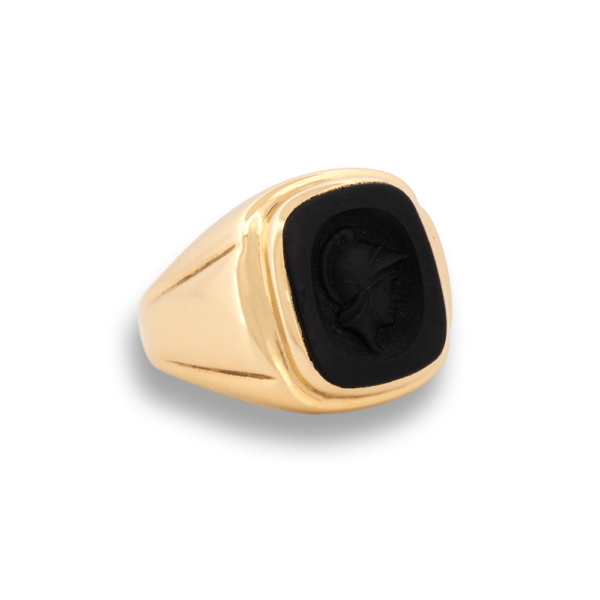 Onyx Intaglio Signet Ring