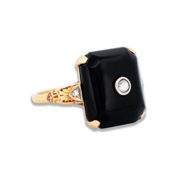 Art Deco Onyx & Diamond Ring