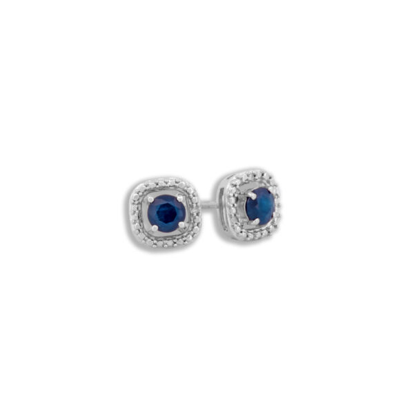 Sapphire & Diamond Stud Earrings