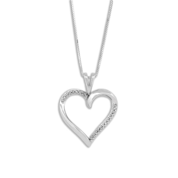 Sterling & Diamond Heart Necklace