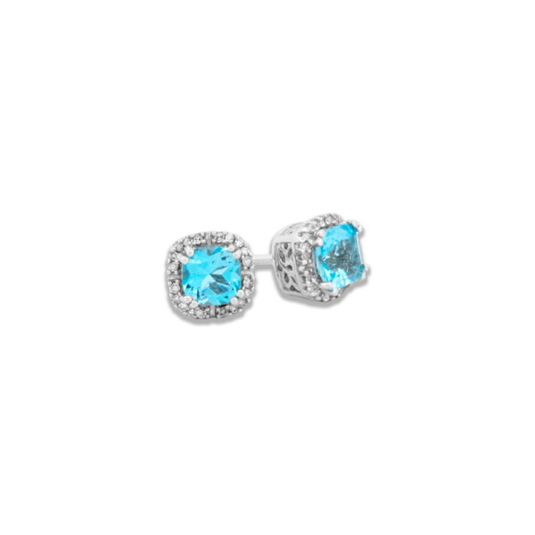 Topaz & Diamond Stud Earrings