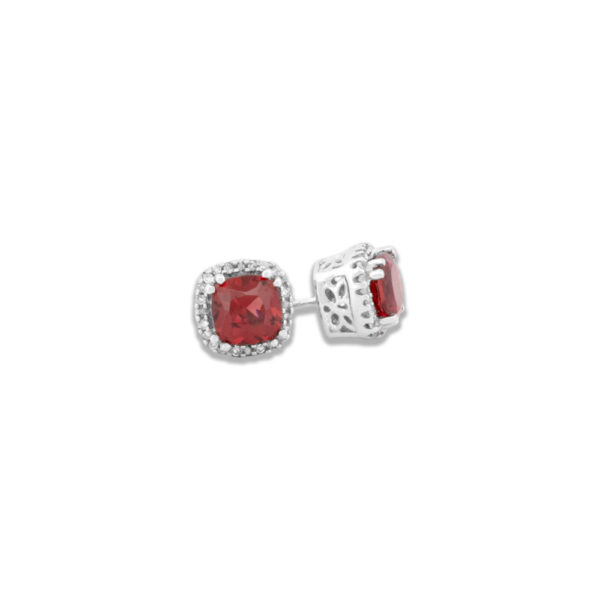 Garnet & Diamond Studs