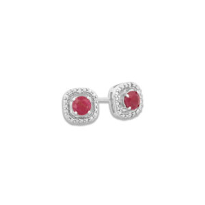 Ruby & Diamond Stud Earrings