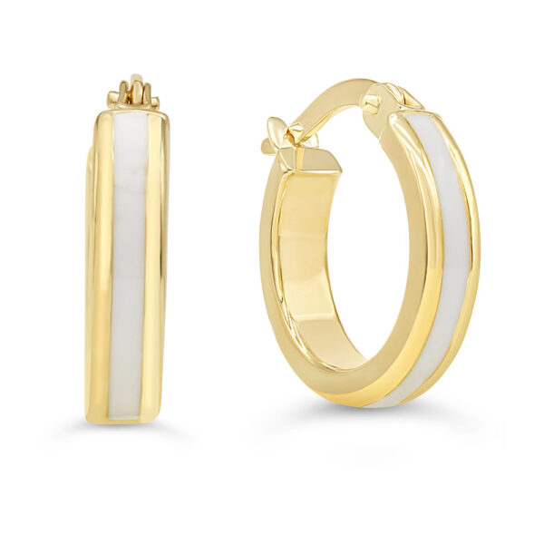 10k Gold Enamel Hoops