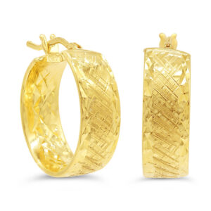 10k Gold Textured Hoops