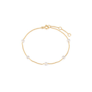 Gold Vermeil Pearl Station Bracelet