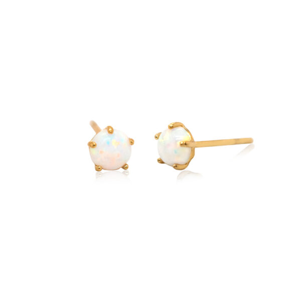 Gold & Opal Stud Earrings