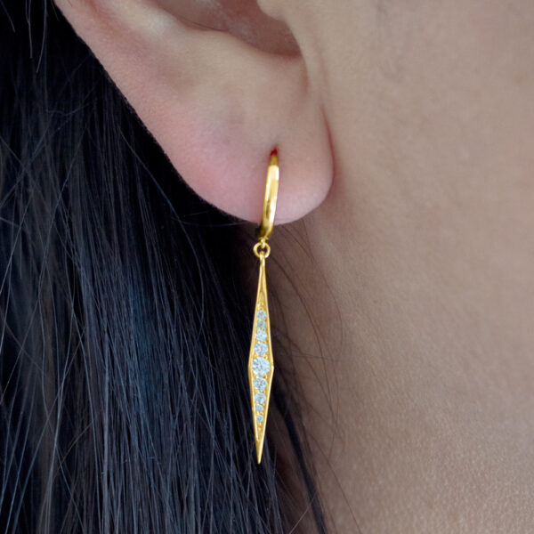 Gold Vermeil CZ Drop Huggies