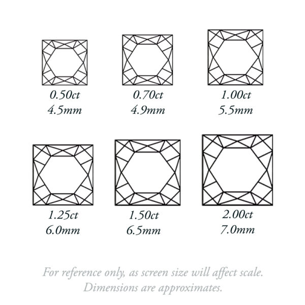 Princess Cut Diamond Scale