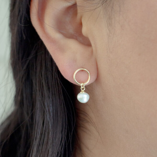 Gold Vermeil Pearl Drop Studs